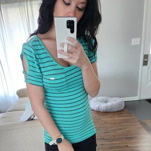 Teal and grey shirt